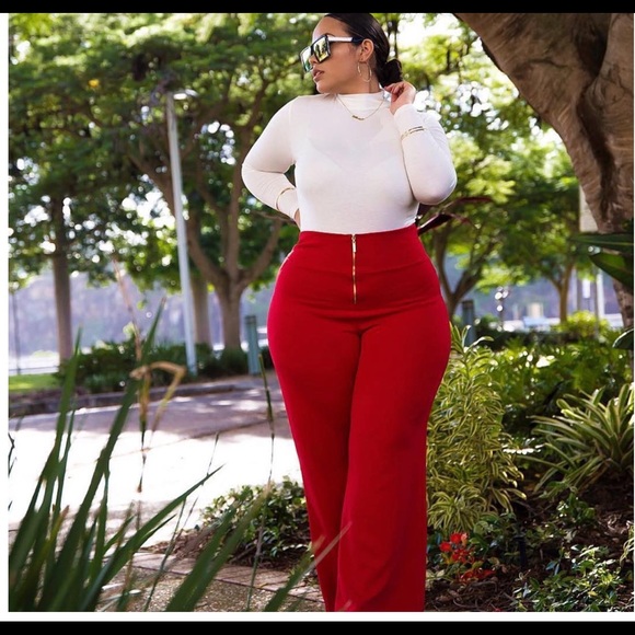 NWT Sandra High Rise Pants - Red - Picture 5 of 6